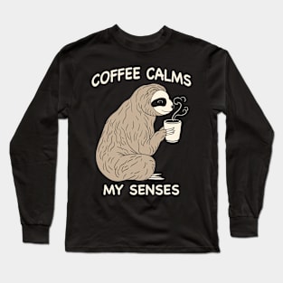 Coffee Sloth Long Sleeve T-Shirt